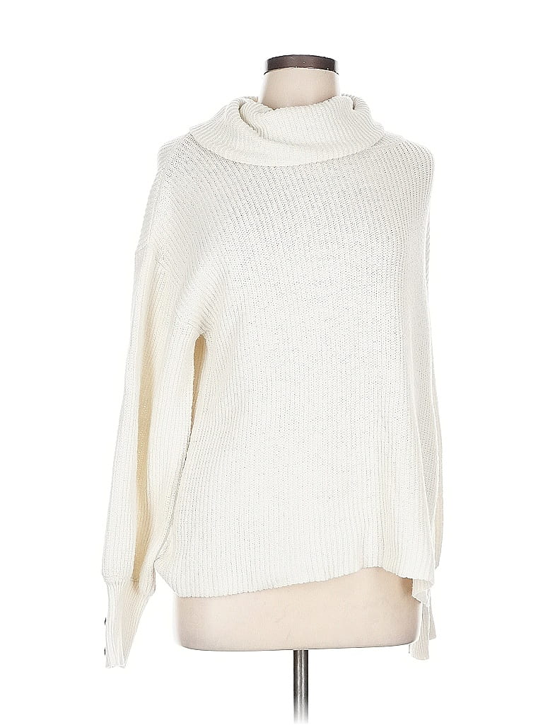 Pre-owned Assorted Brands Turtleneck Sweater In White