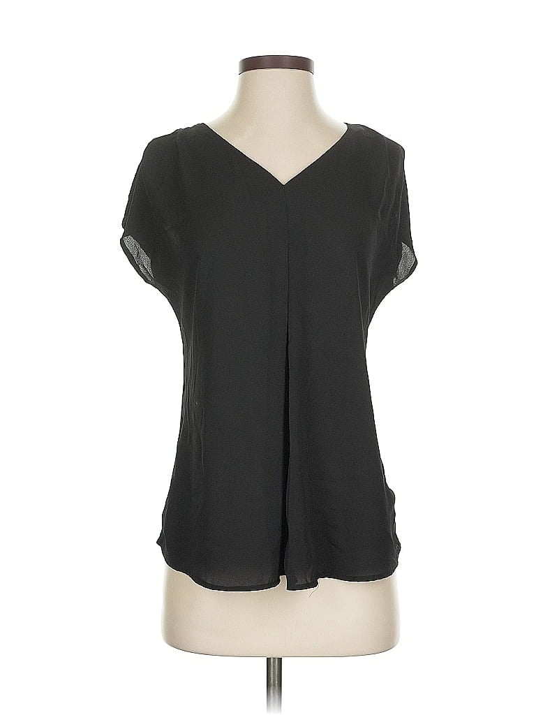Pre-owned Massini Short Sleeve Blouse In Black
