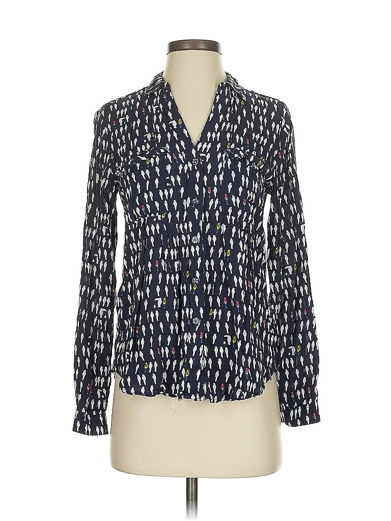 Pre-owned Maeve Long Sleeve Blouse In Blue