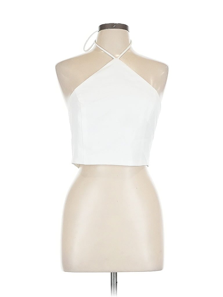 Pre-owned Fashion Nova Halter Top Ivory Halter Neckline Tops In White