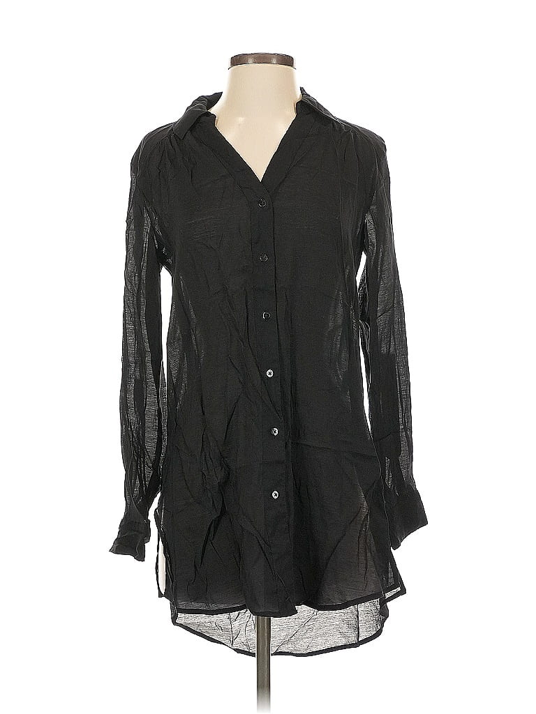 Pre-owned T Tahari Long Sleeve Blouse In Black