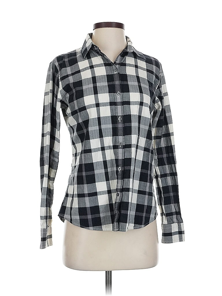 Pre-owned Banana Republic Long Sleeve Button Down Shirt In Gray