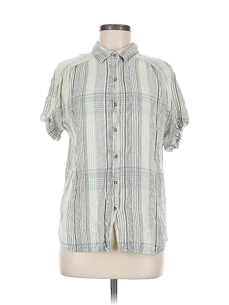 Pre-owned Universal Thread Short Sleeve Button Down Shirt In Gray