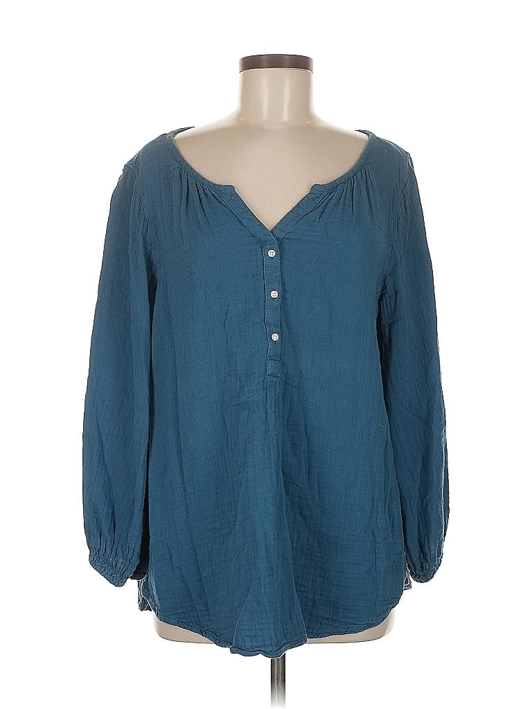 Pre-owned Old Navy 3/4 Sleeve Blouse In Blue