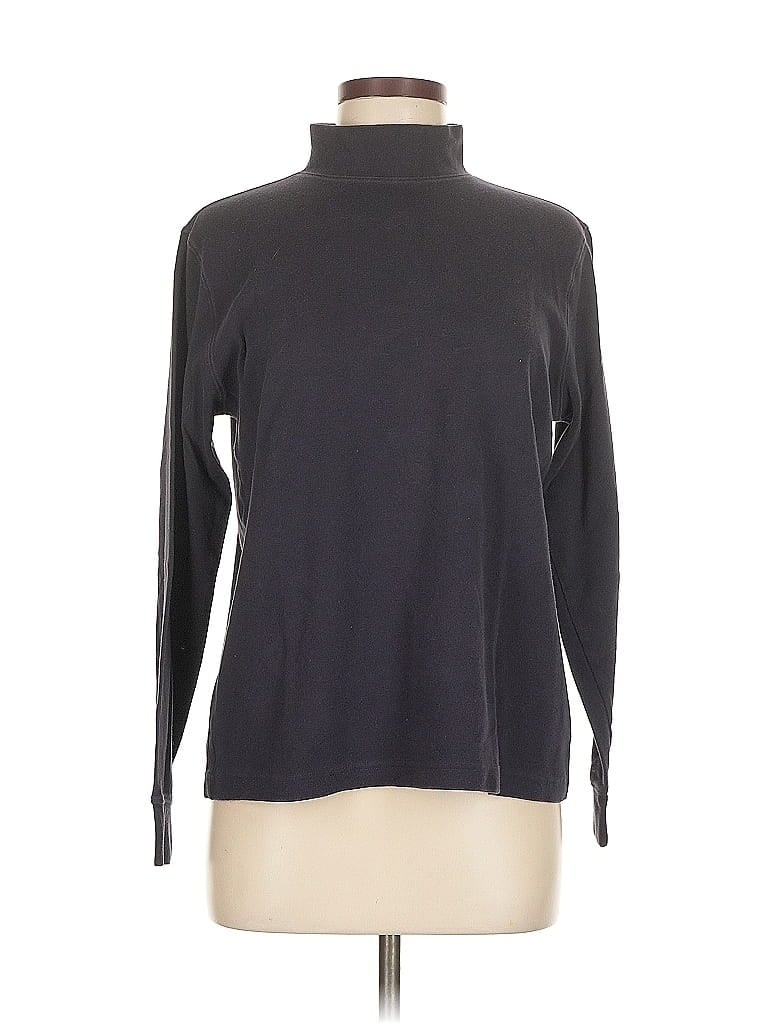 Pre-owned Lands' End Turtleneck Sweater In Black