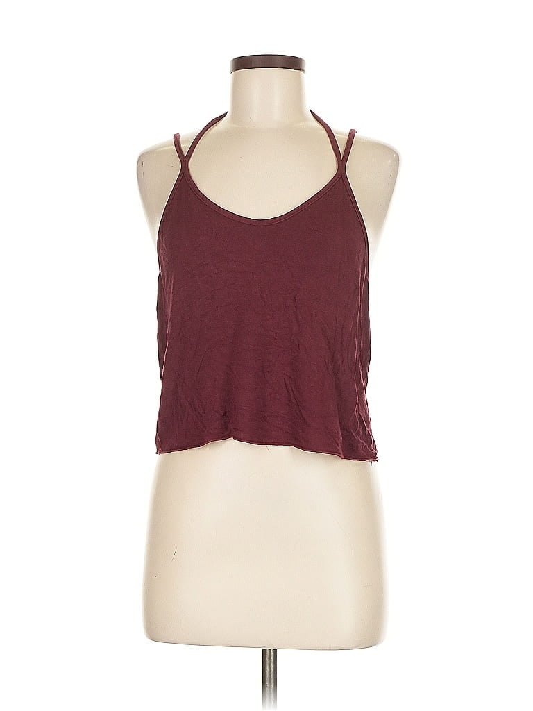 Pre-owned Brandy Melville Tank Top Burgundy Halter Neckline Tops