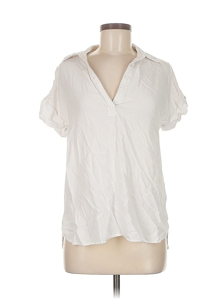 Pre-owned Casa Cabana Short Sleeve Blouse In White
