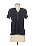 Anne Klein Blue Short Sleeve Top Size S - photo 1