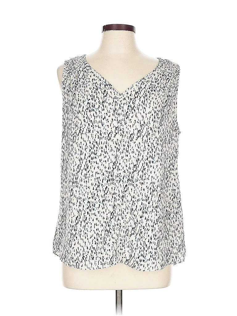 Pre-owned Fortune + Ivy Sleeveless Blouse In Silver