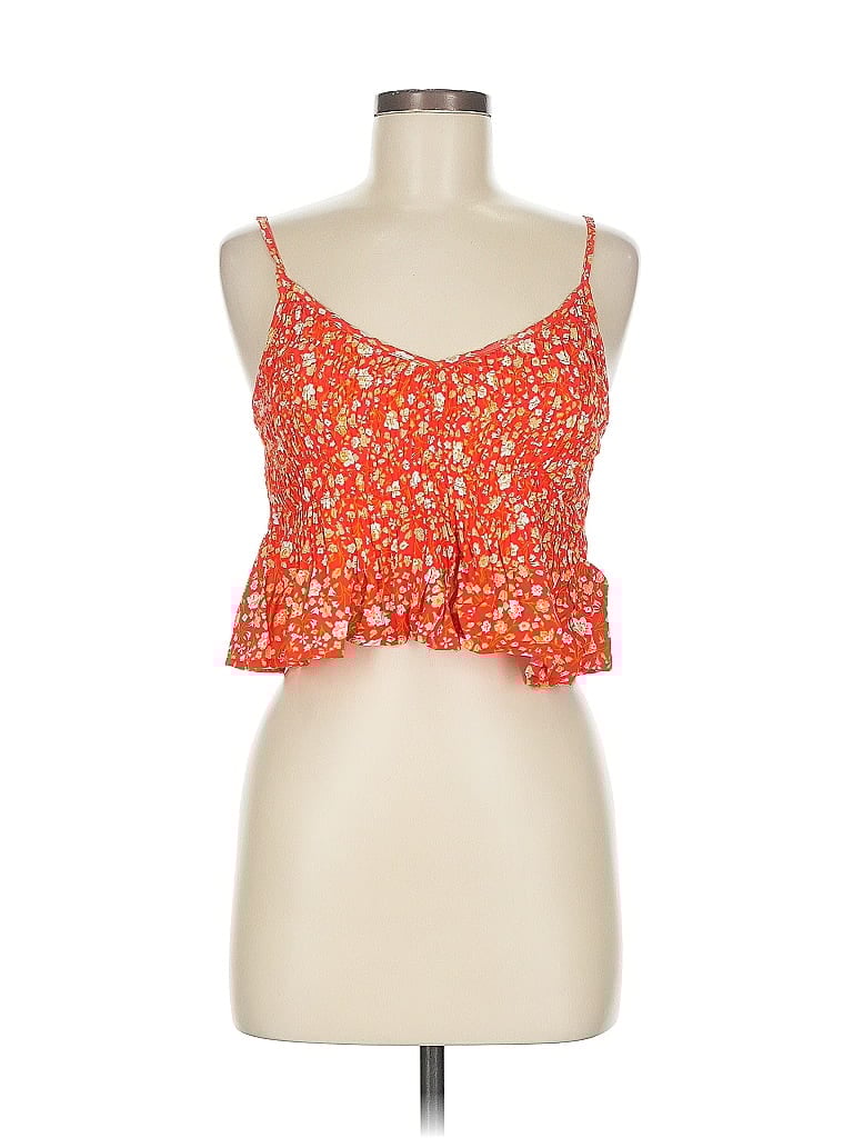 Pre-owned Vici Tank Top Orange Strapless Neckline Tops