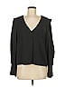 DKNY 100% Polyester Black Long Sleeve Blouse Size M - photo 1