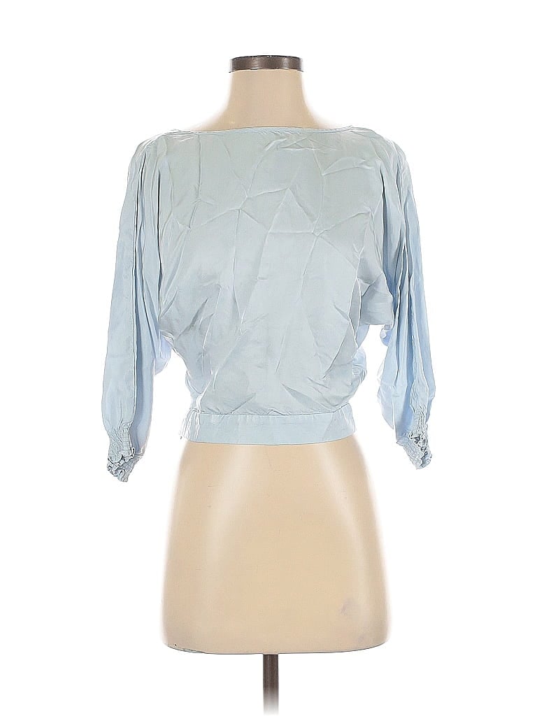 Pre-owned Babaton 3/4 Sleeve Top Blue Sweetheart Neckline Tops