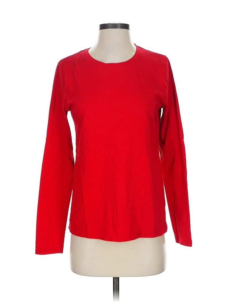 Pre-owned Time And Tru Long Sleeve T-shirt In Red