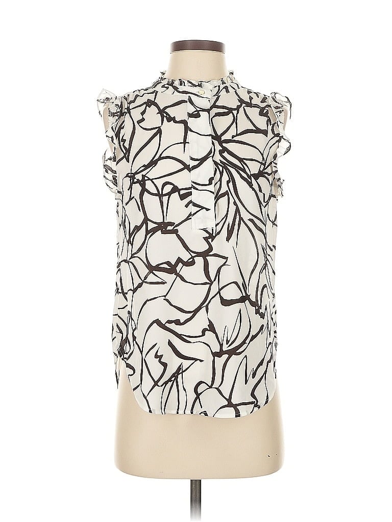 Pre-owned Dkny Sleeveless Blouse In White