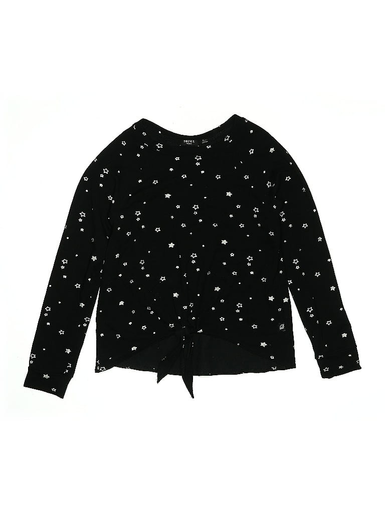 Pre-owned Terez Kids' Long Sleeve Top Black Stars Pattern Crew Neck Tops