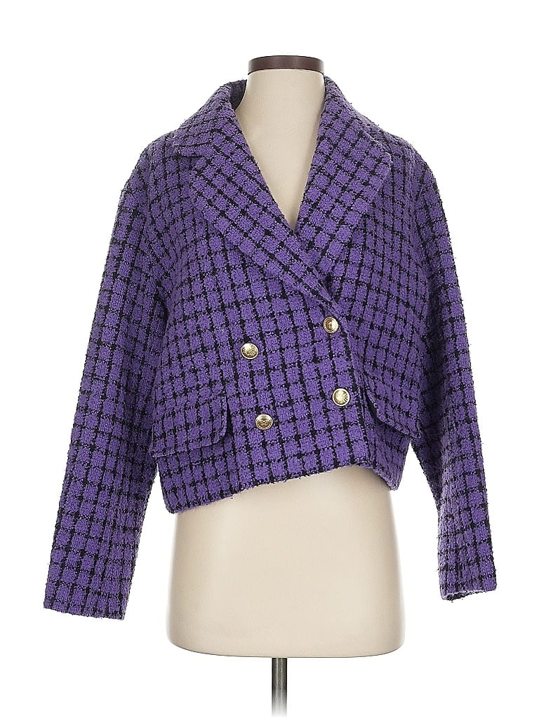 Click to view more detailed imagery on our partner's website Pre-owned Sandro Blazer Jacket In Purple