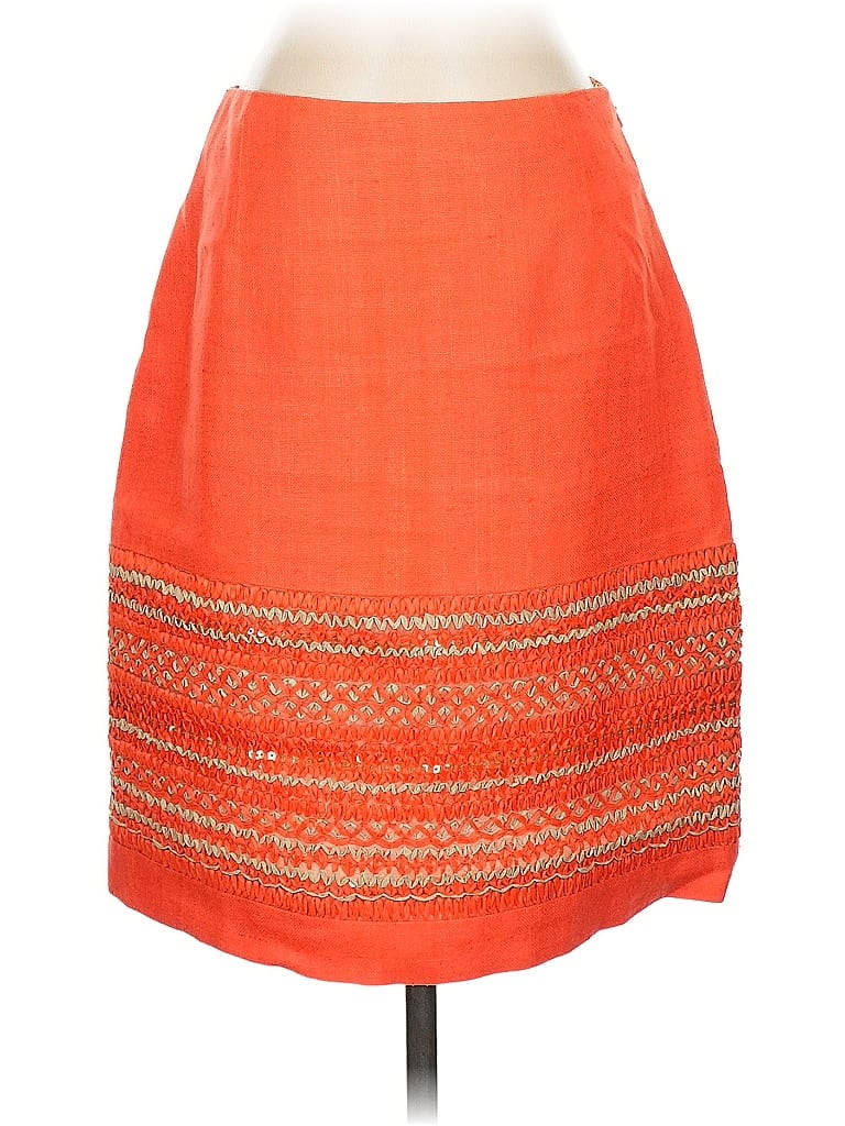 Pre-owned Per Se By Carlisle Silk Skirt In Orange