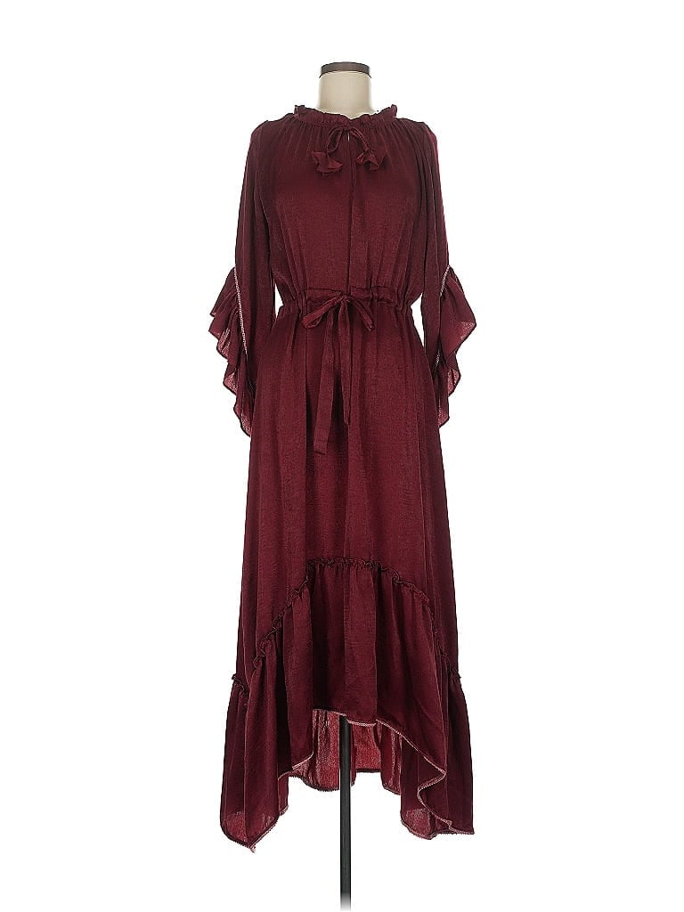 Pre-owned Misa Casual Dress In Burgundy