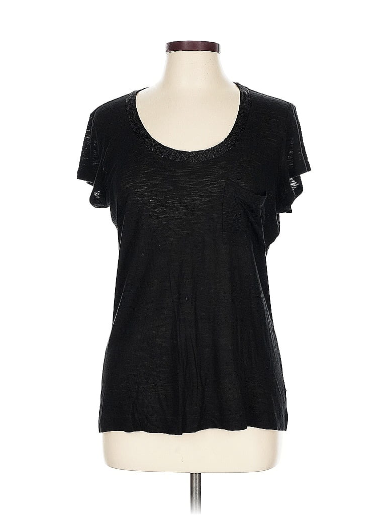 Pre-owned Calvin Klein Short Sleeve Top Black Scoop Neck Tops