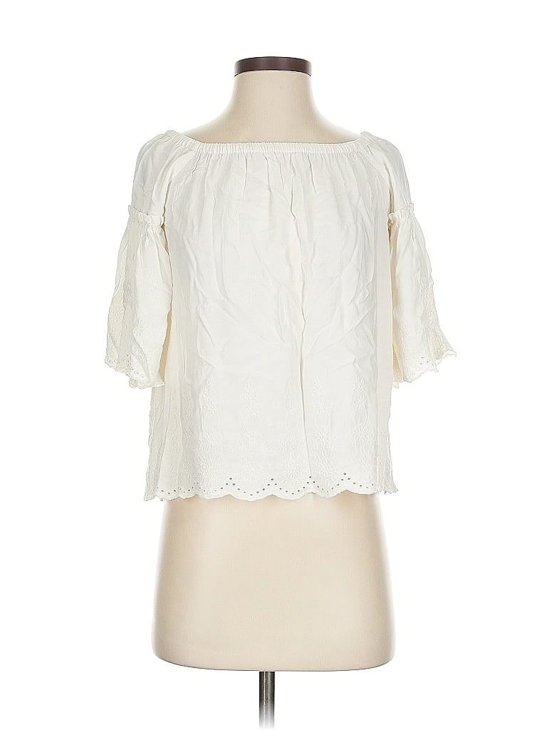 Pre-owned Ann Taylor Loft 3/4 Sleeve Blouse In White