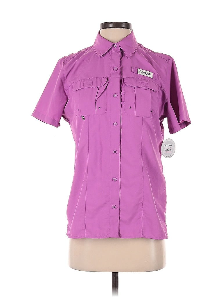 Magellan Outdoors Short Sleeve Blouse In Purple