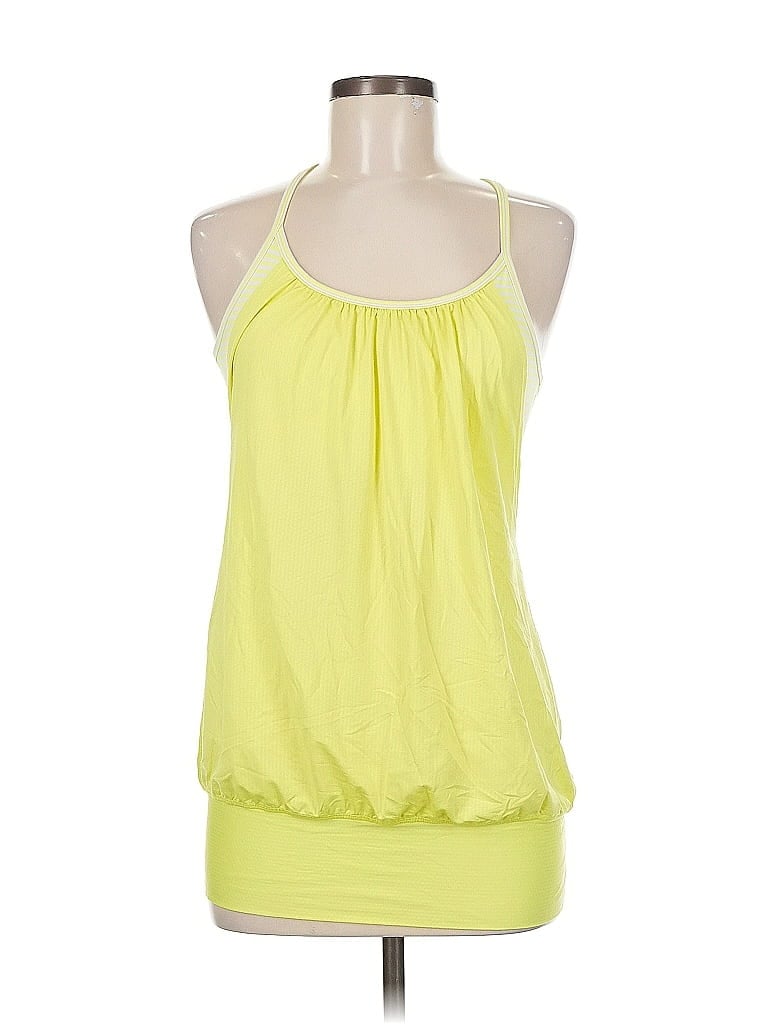 Pre-owned Lululemon Athletica Tank Top Yellow Halter Neckline Tops