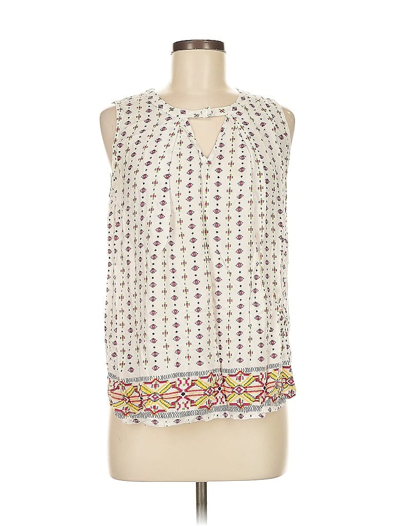 Pre-owned Fun2fun Tank Top Ivory Halter Neckline Tops In White