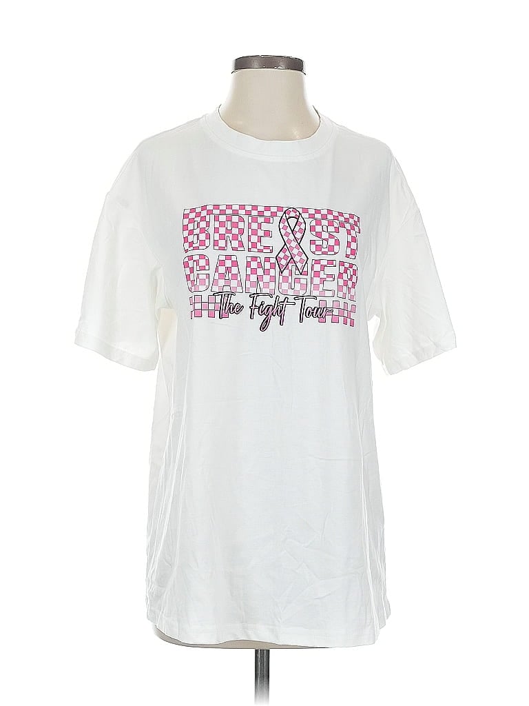 Pre-owned Unbranded Short Sleeve T-shirt In White