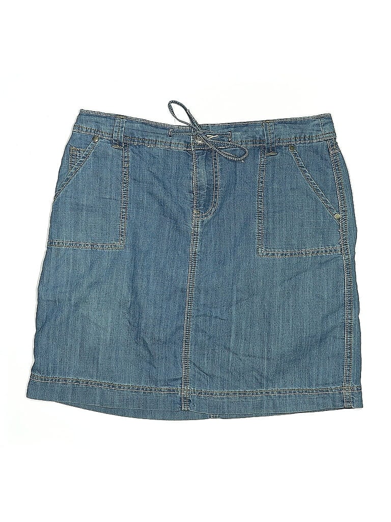 Pre-owned Christopher & Banks Denim Skirt In Blue