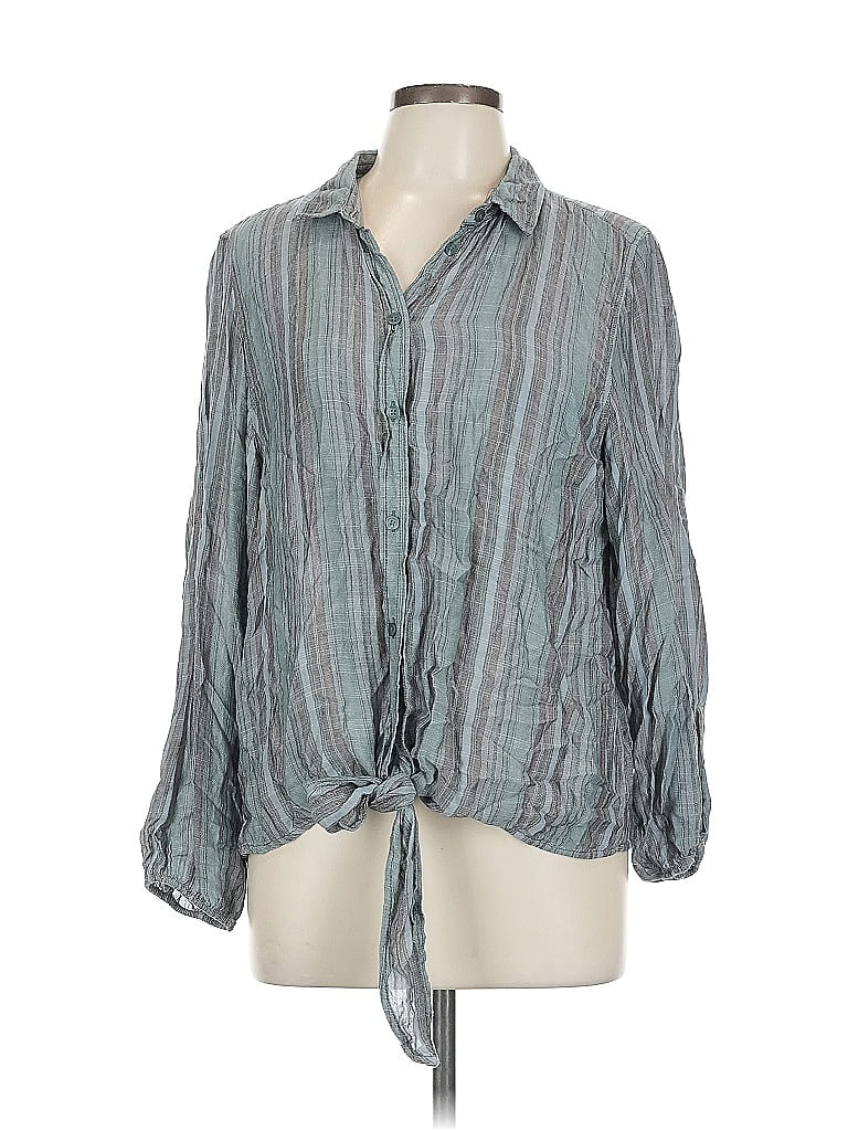 Pre-owned American Eagle Outfitters 3/4 Sleeve Blouse In Gray
