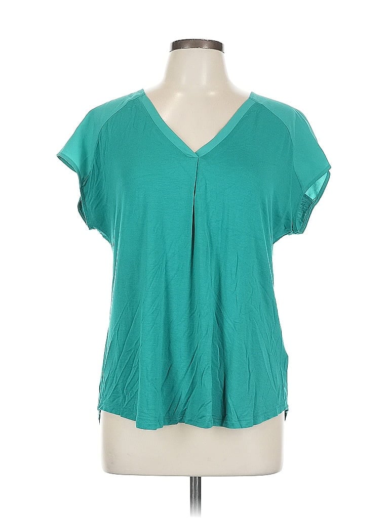Pre-owned Adrienne Vittadini Short Sleeve Blouse In Blue