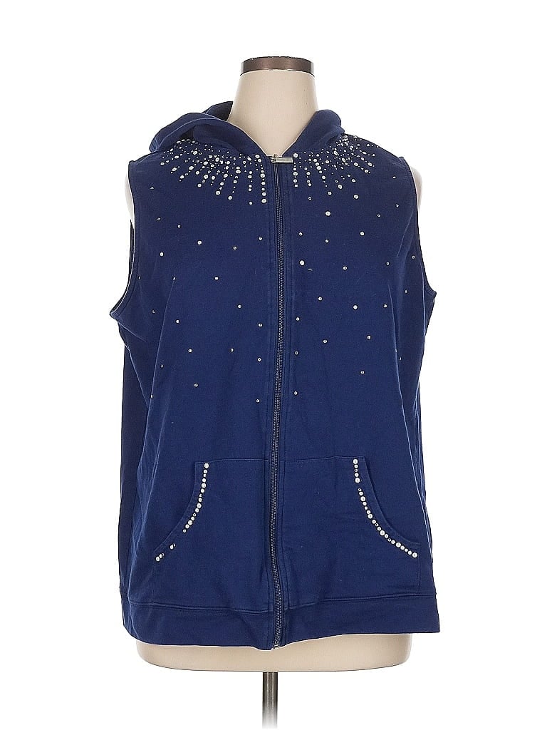 Pre-owned Quacker Factory Vest In Blue