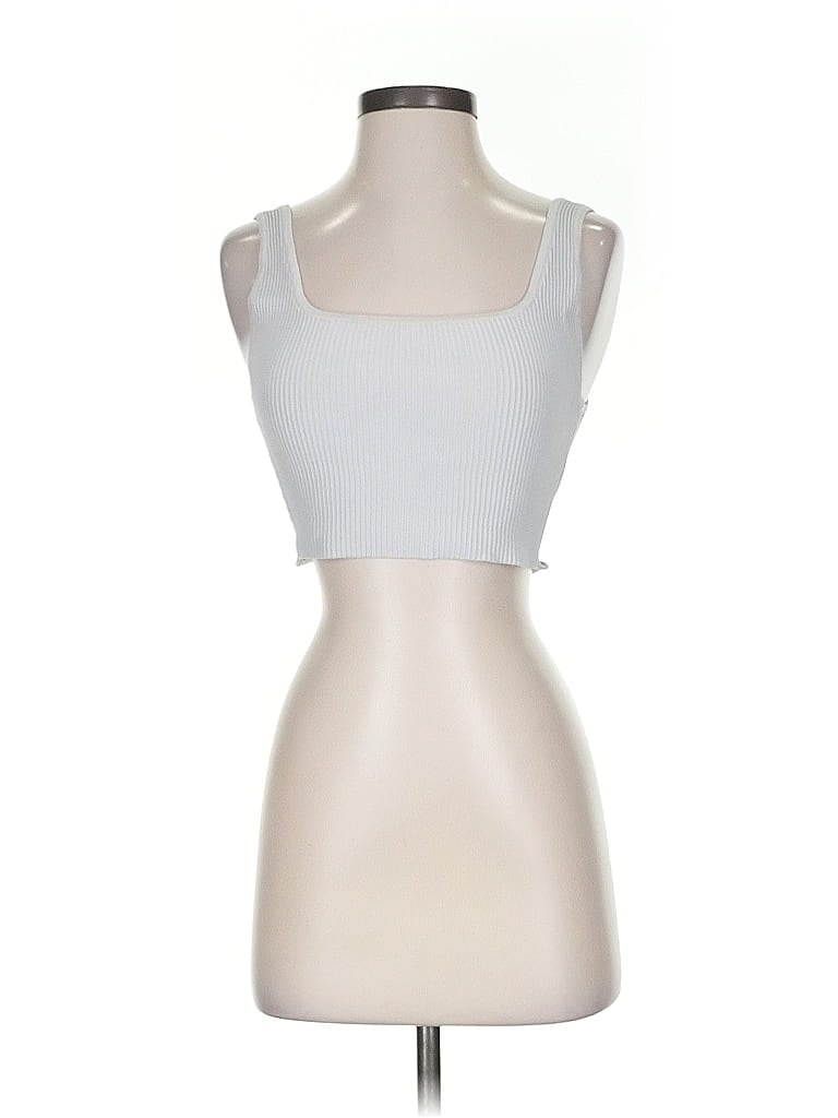 Pre-owned Babaton Tank Top Silver Strapless Neckline Tops