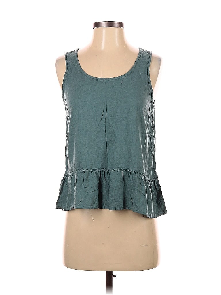 Pre-owned Ann Taylor Loft Outlet Sleeveless Top Teal Halter Neckline Tops In Blue
