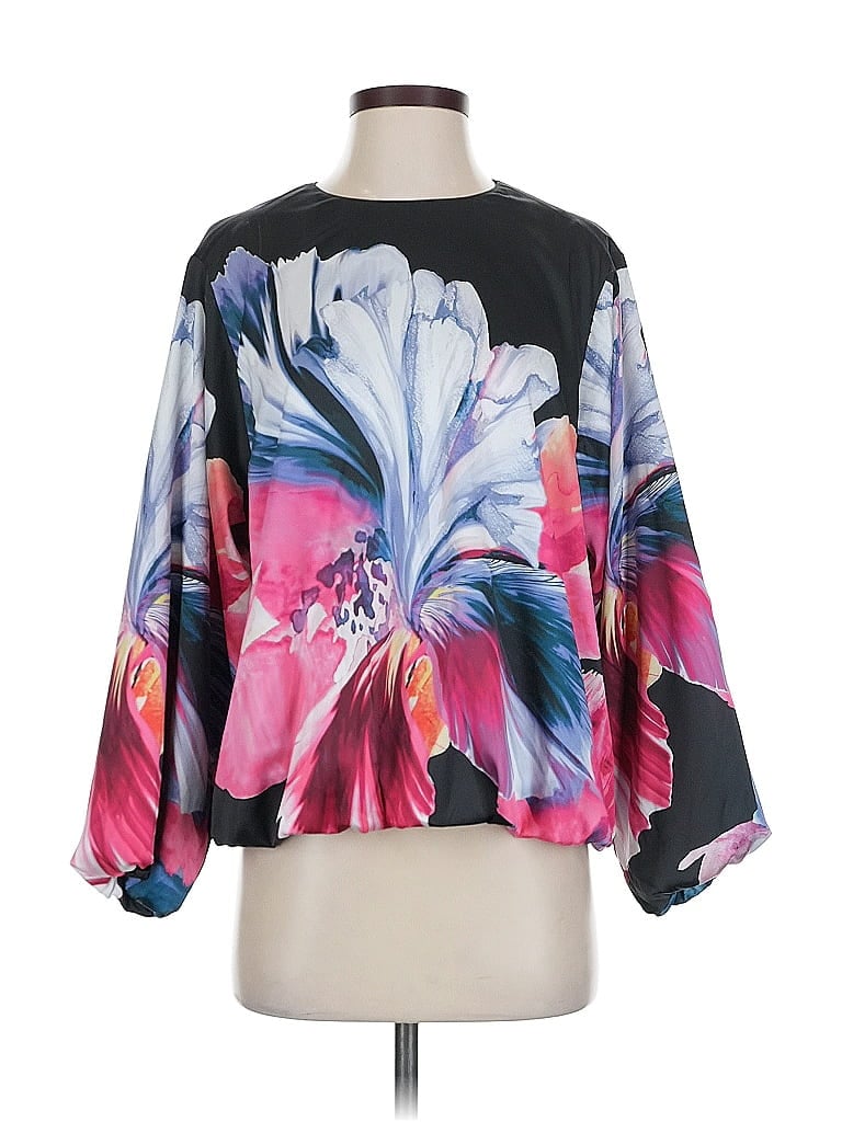 Pre-owned Chico's 3/4 Sleeve Blouse In Black