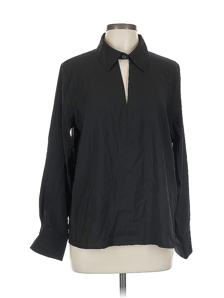 Pre-owned Banana Republic Factory Store Long Sleeve Blouse In Black