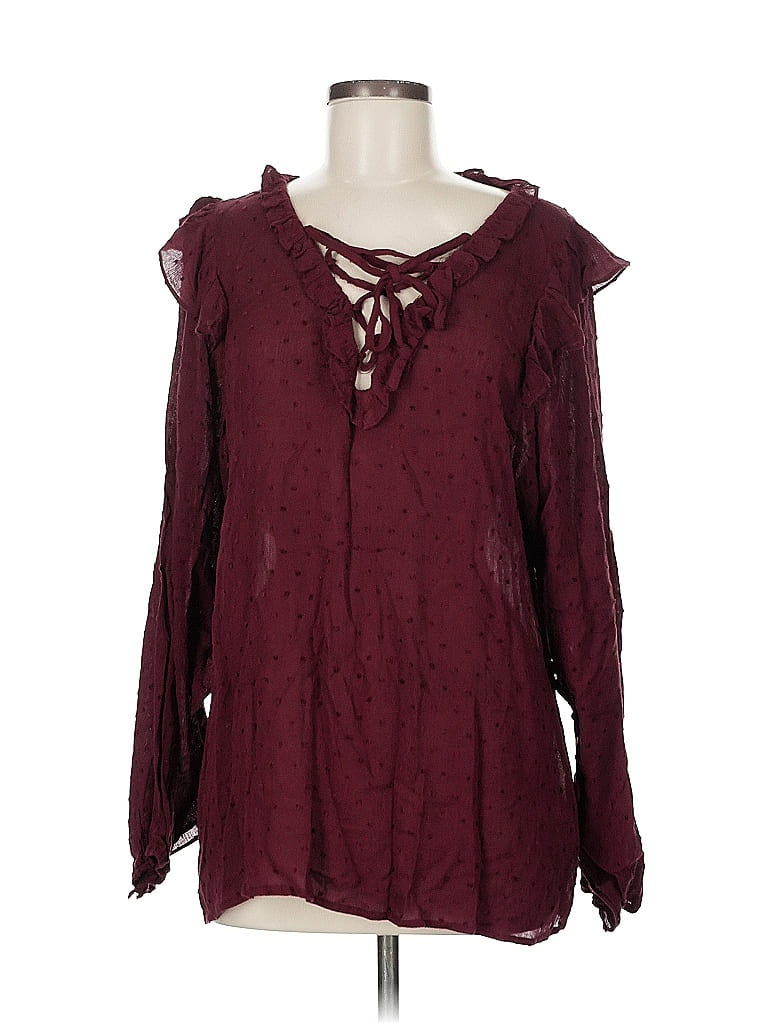 Pre-owned L Love Long Sleeve T-shirt In Burgundy