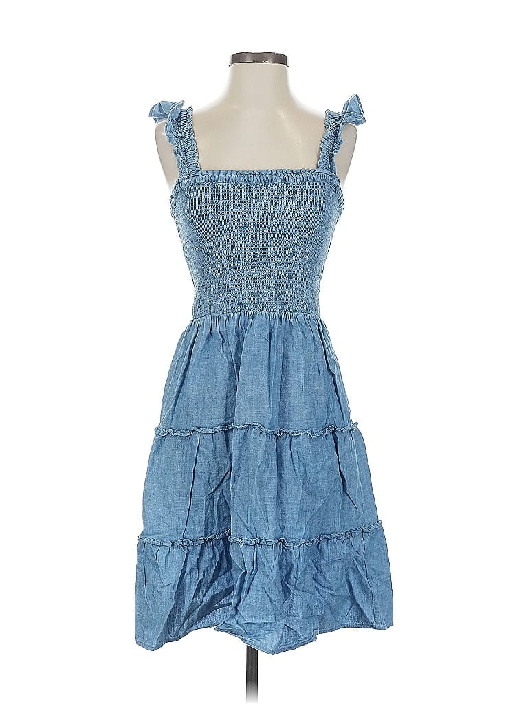 Pre-owned J.crew Factory Store Casual Dress In Blue