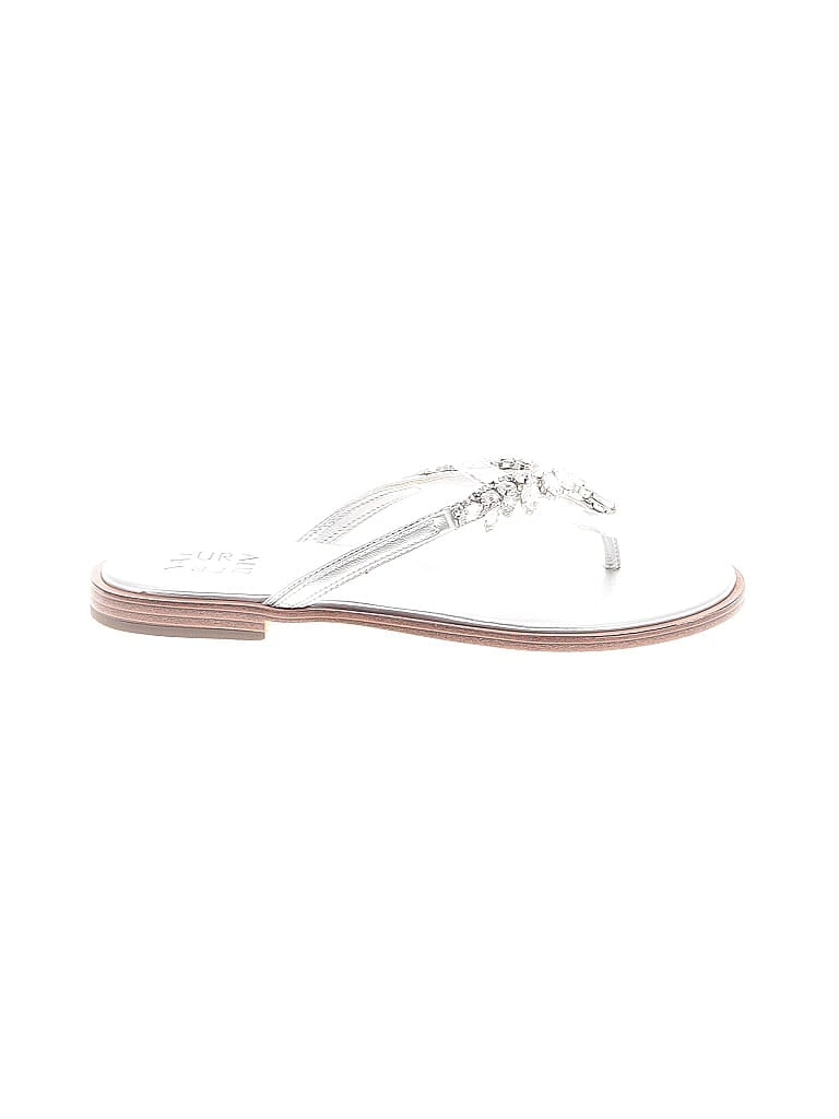 Click to view more detailed imagery on our partner's website Pre-owned Naturalizer Flip Flops In Silver