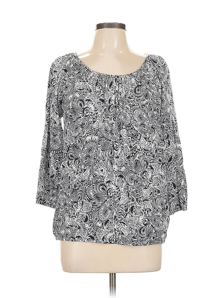Pre-owned Michael Michael Kors 3/4 Sleeve Blouse In Gray