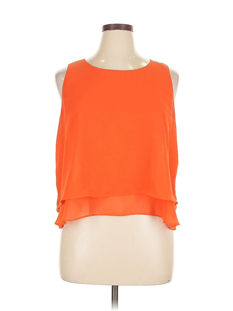 Pre-owned Bisou Bisou Sleeveless Blouse In Orange