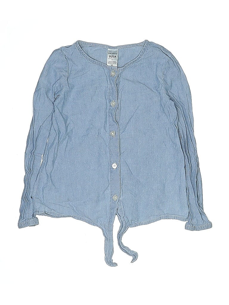 CARTER'S Pre-owned Kids' 3/4 Sleeve Blouse In Blue