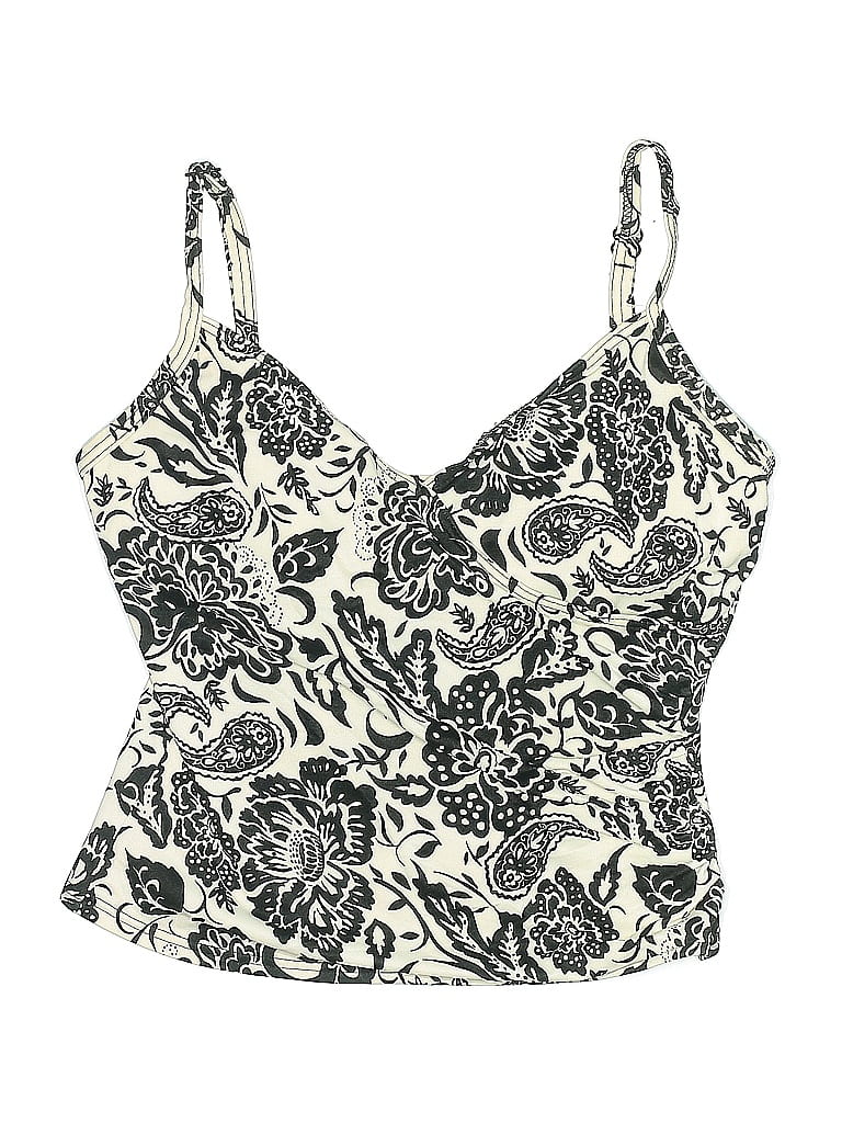 Pre-owned Unbranded Swimsuit Top Black Paisley Pattern Swimwear