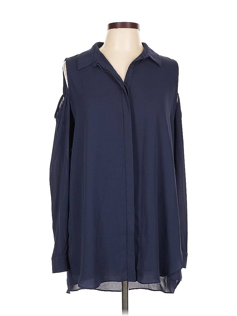 Pre-owned Pleione Long Sleeve Blouse In Blue