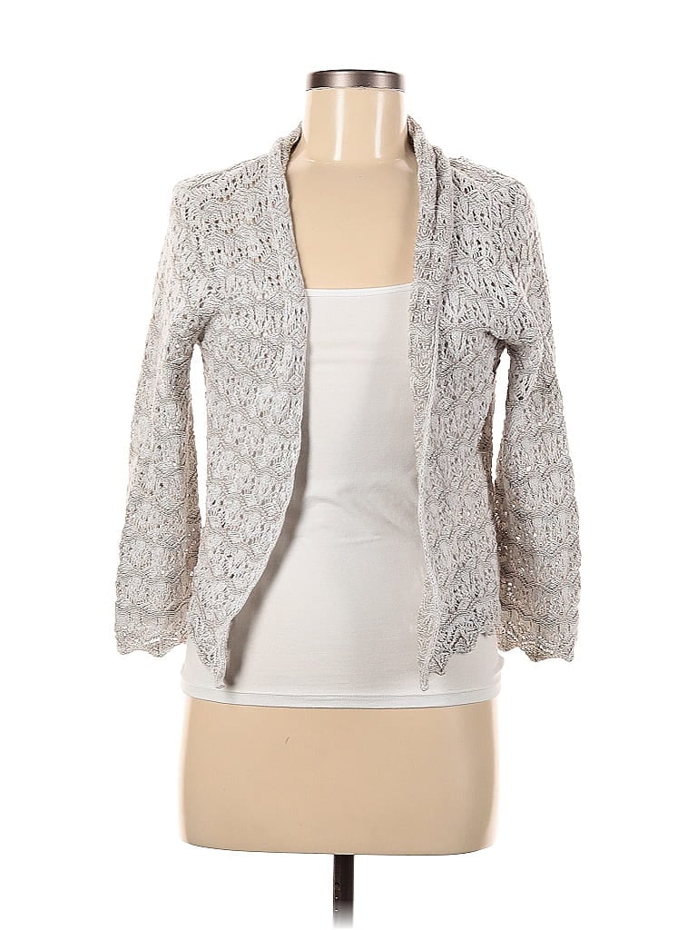 Pre-owned Jeanne Pierre Cardigan Sweater In Silver