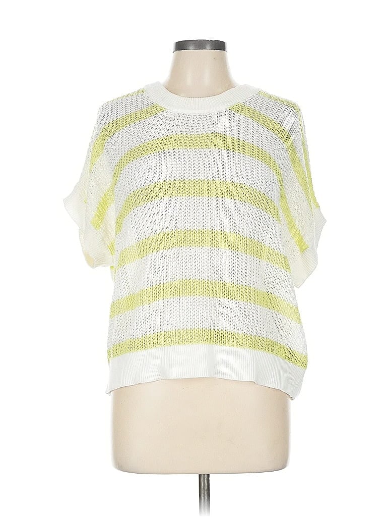 Pre-owned Evereve Pullover Sweater In White