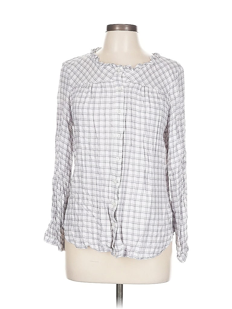 Pre-owned Talbots 3/4 Sleeve Blouse In Gray