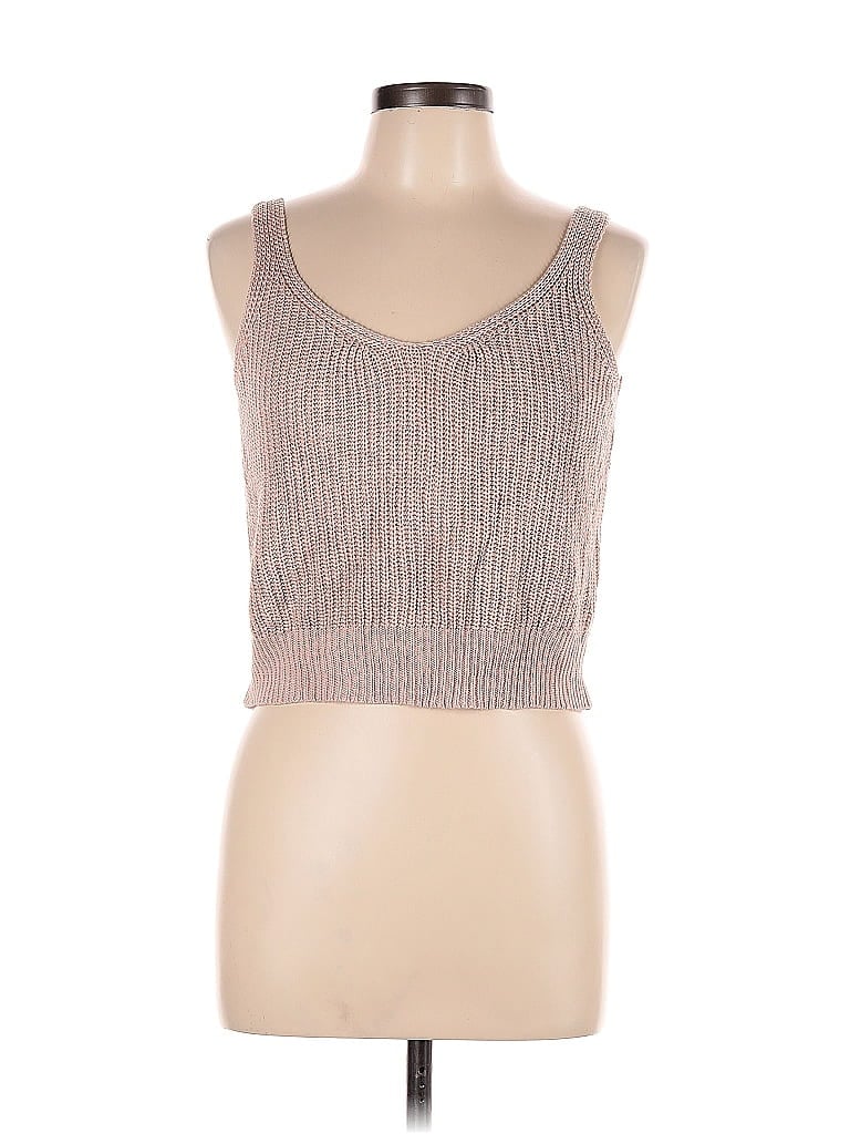 Pre-owned Unbranded Tank Top Tan Strapless Neckline Tops In Brown
