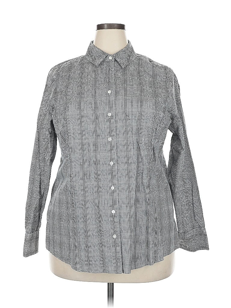 Pre-owned Eddie Bauer Long Sleeve Button Down Shirt In Gray