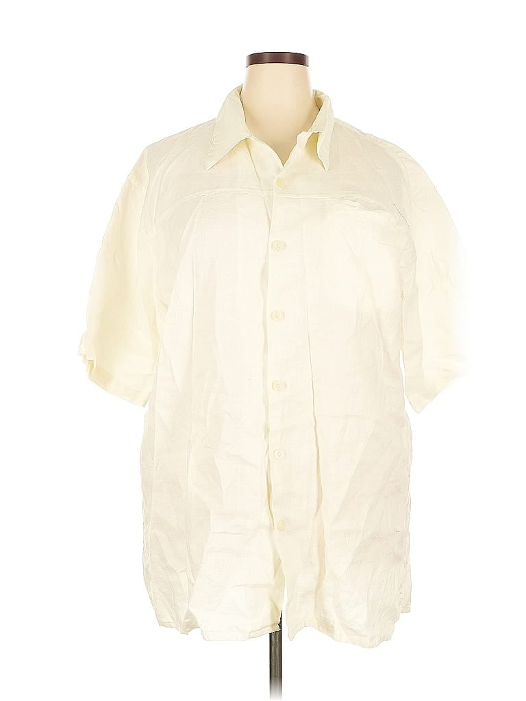 Pre-owned Assorted Brands Short Sleeve Button Down Shirt In White